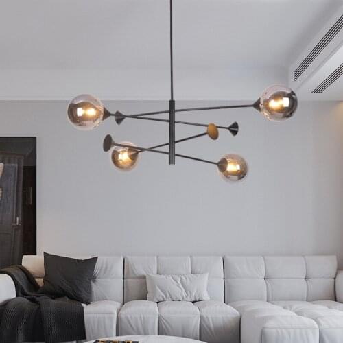Nordic Glass Ball Chandelier Lighting Modern Hanging Light/Suspension For Bedroom/Living Room Light Fixture
