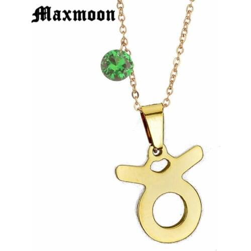 Maxmoon hot sale Stainless Steel jewelry Necklace 2018 Fashion Stainless Steel Taurus Pendant Necklace Celebrity chain Necklace