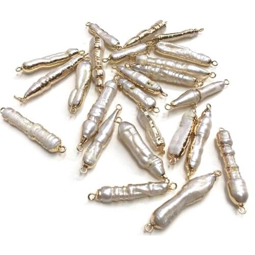 Fashion Natural Pearl Pendants Charms Connector Charms for Jewelry Making Necklace Accessories DIY Jewelry Findings