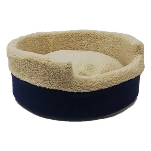 Muud Fashion Washable Donut Cat Bed (50x20) Sponge & Fiber Blue-White