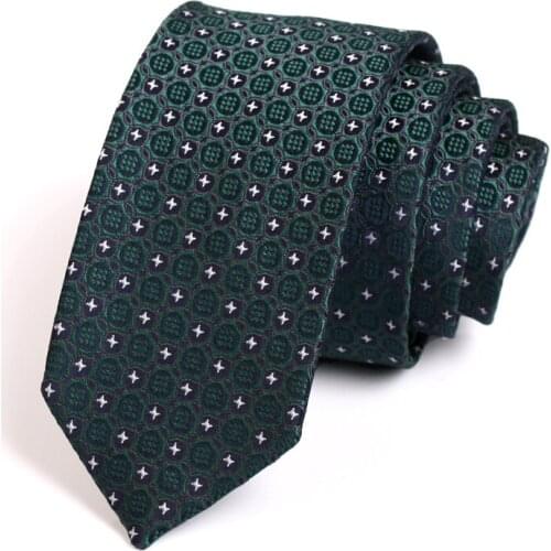 New Design Gentlemen Luxury Ties High Quality 6CM Slim Tie for Men Business Suit Work Party Neckties Male Green Neck Tie