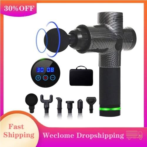 Muscle Massage Gun Percussion Massage Gun Deep Tissue for Athletes 30 Speeds LCD Touch Screen Quiet Handheld Massager