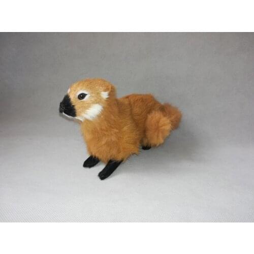 Real life toy yellow Siberia model polyethylene&furs Siberian Weasel about 30x12cm model home decoration props ,model gift h0158