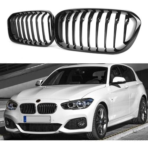 Car Front Bumper Kidney Grill Double Slat Racing Sport Grille For BMW F20 F21 LCI 120i 125i 1Series 2015-2018 Car Accessories