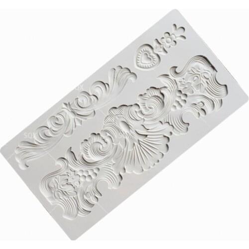 Silicone Fondant Mat Cake Decorating Tools Kitchen Flower Pattern Silicone Lace Mold Mats LS116
