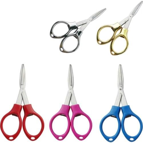 Folding Stainless Steel Scissors Fishing Scissor Keychain Camping Mini Cutter School Stationery SN947