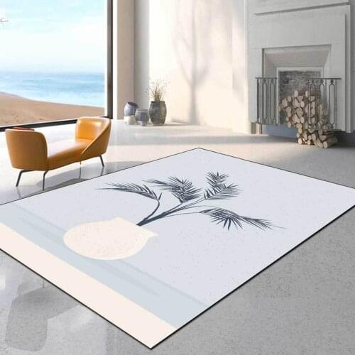 Modern Minimalist Morandi Carpet Abstract Geometric Fresh Light Blue Gray Decor Area Rug Living Room Bedroom Anti-Slip Floor Mat