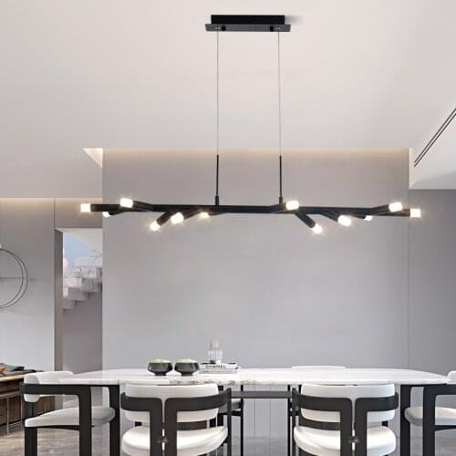 Modern New Led Pendant Lamp For Dining Table Living Room Kitchen Creative Black Shop Bar Bedroom Indoor Decor Hanging Lighting