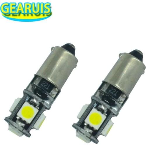 100X BA9S CANBUS 5 SMD 5050 LED 160MA T4W 5SMD No error car Interior Bulbs Wedge Lamp Car Indicators Light Cold whtie 6500K 12V
