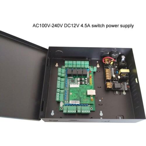 TCP/IP four Door access Control & power case 110V/220V supply time Attendance / access / Web / access alarm function,sn:T04_set
