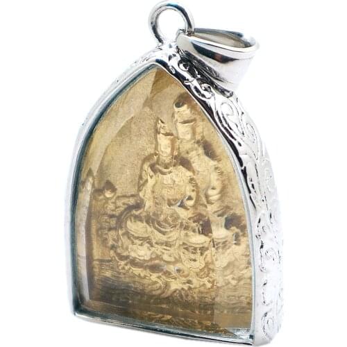 Unisex 316L Stainless Steel Golden Silver Color Guanyin Protect Pendant