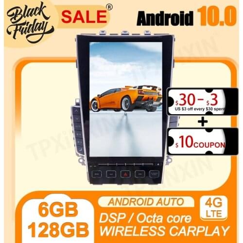 10.4 inch 6+128GB Android 10.0 Tesla Style for Infiniti A50L DSP Carplay GPS Car Navigation Multimedia Video Player Stereo Radio