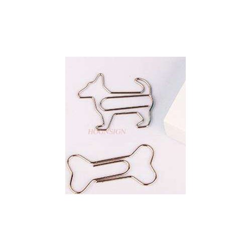 12pcs Silver Dog Bone Paper Clip Shaped Paper Clip Nickel Plated Paper Clip Cartoon Paper Clip Paper Clip