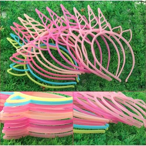 12PCS/Set , Plastic Unicorn headbands hair hoop girls glow headbands party holiday hair accessories