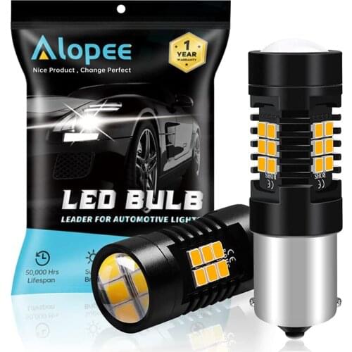 2-Pack 1156 BA15S 7506 1141 1003 1073 P21W Amber/Yellow LED Light 9-30V-DC 2835 21 SMD Turn signal Blinker Tail Stoplight Bulbs