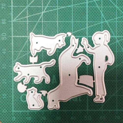 2020 New Metal Dies Girl Dog Cat Rabbit cutting dies and stamps DIY Scrapbooking Stencils dies Album Cards Making Embossing dies