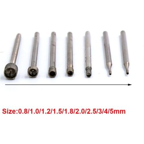 10PCS 0.8-5mm Rod 2.35mm Suction Needle Diamond Grinding Head Grind Needle Bits Drill Head Emery Eye-absorbing Bit Hole