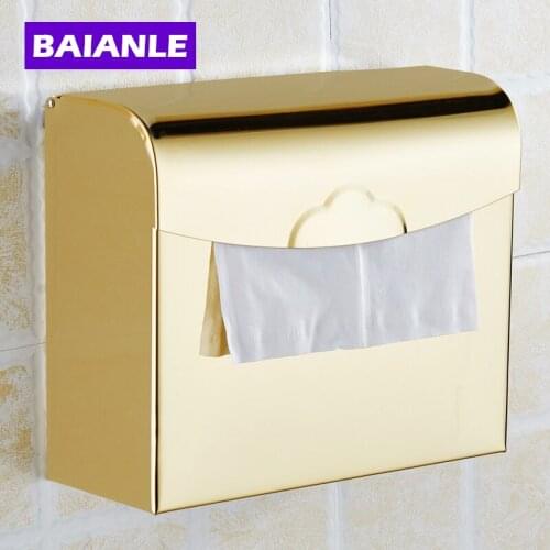 Free Shipping Multi-color Wall Mount Waterproof Toilet Paper Holder Stainless steel Bathroom Tissure Paper Box