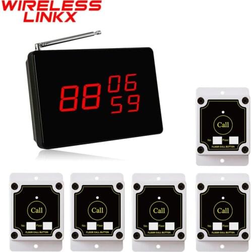 Wirelesslinkx Construction Site Elevator Floor Wireless Caller Calling Bell Button with Display Receiver