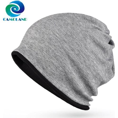 CAMOLAND Autumn Winter Plus Fleece Scarf For Women Men Skuliies Beanies Casual Outdoor Hedging Caps Male Cycling Bonnet Hat