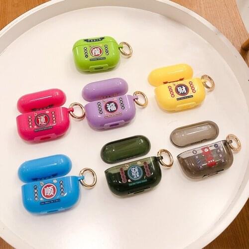 Yellow Blue Red Jelly Earphone Shell Cartoon Cute Case for Apple Airpods Pro Wireless Earphone Cover Charging Box with Keychain