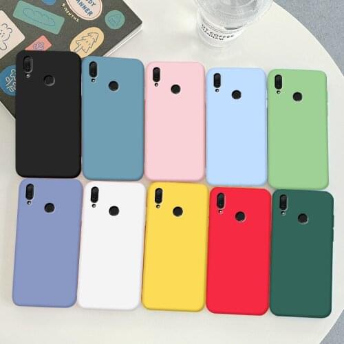 For Huawei Nova 3e Case Soft TPU Silicone Case Macaron Colors Candy Black Simple Phone Back Cover