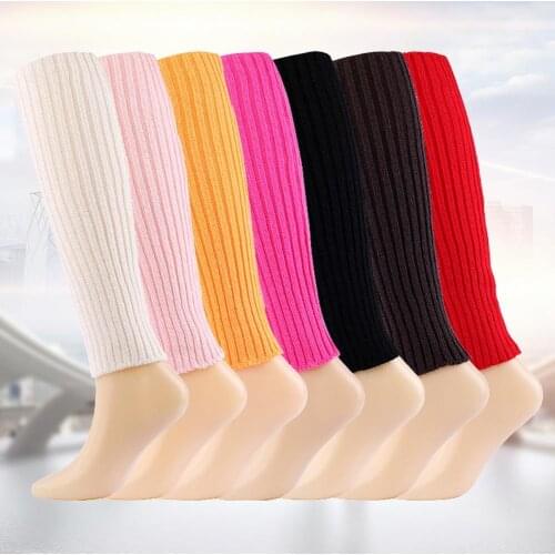 1 Pair Ribbed Knitted Long Socks Breathable High Elasticity Anti-shedding Party Sports Casual Ribbed Leg Warmers for Girl