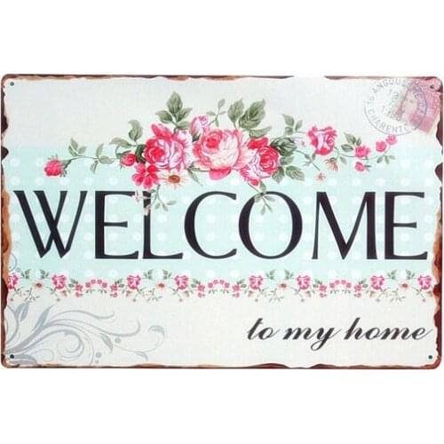 A home without a dog is just a house. Welcome sweet love family vintage metal signs retro tin plate