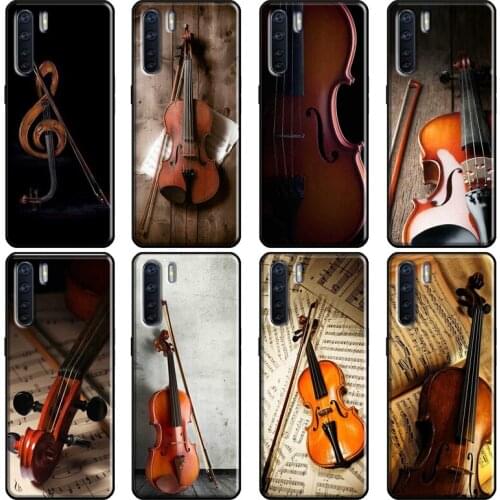 Elegant Violins Bow Sheet Music Soft For OPPO F5 F7 A52 A72 A1K A5S A15 A83 A91 A31 A53 A9 A5 2020 Reno 4 Pro 2Z Cover
