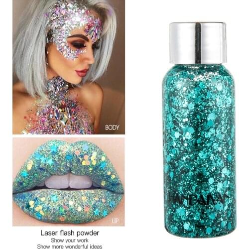 HANDAIYAN 8 Colors Glitter Shiny body Painting Gel Cream Face Glitter Body Art Eye Shadow Festival Party Eye Makeup Cream TSLM1