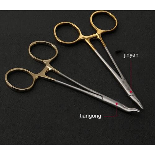 Tiangong / Jinyan gold handle nasal needle holder nose plastic surgery stainless steel surgical instruments tool pincers