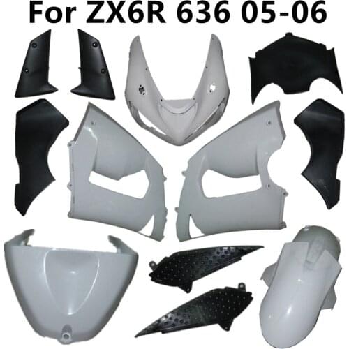 For ZX6R 2005-2006 Components Pack Left and Right Unpainted Fairing 6R 636 05-06 Cowling Motorcycle Plastic Parts Injection