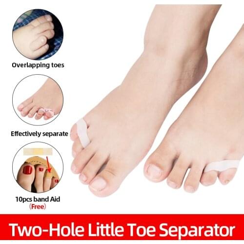 Soft Silicone Toe Corrector Two Hole Breathable Toe Separator Relief Hallux Valgus Bunions Pain Thumb Sleeve