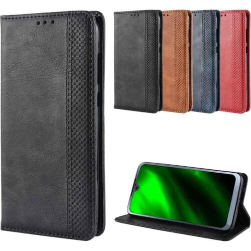 Leather phone case for Motorola moto G7 G 7 / G7 power / G7 play g7play back Cover Flip card wallet with stand Retro Coque