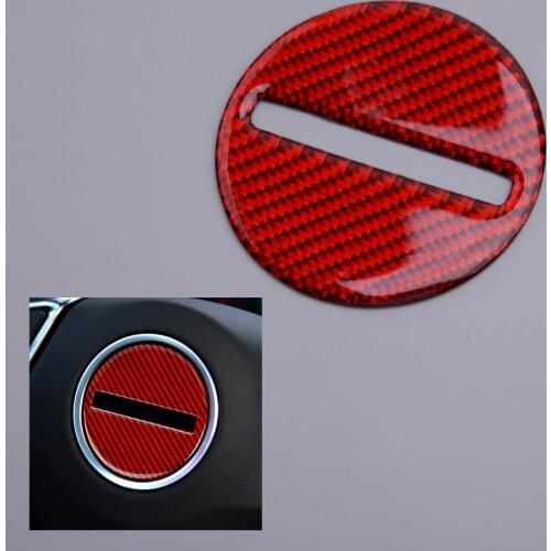 Carbon Fiber Red Steering Wheel Center Cover Emblem Trim Logo Decoration Cap fit for Chevrolet Camaro 2016 2017 2018 2019 2020