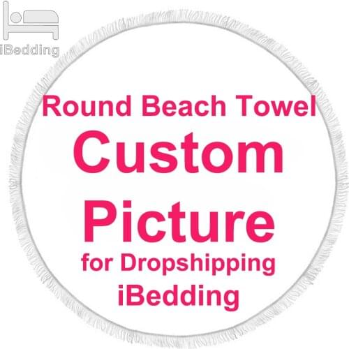 Custom Round Beach Towel For Adult Customize Printed Bath Blanket Yoga Mat With Tassels Microfiber 150cm POD Dropshipping