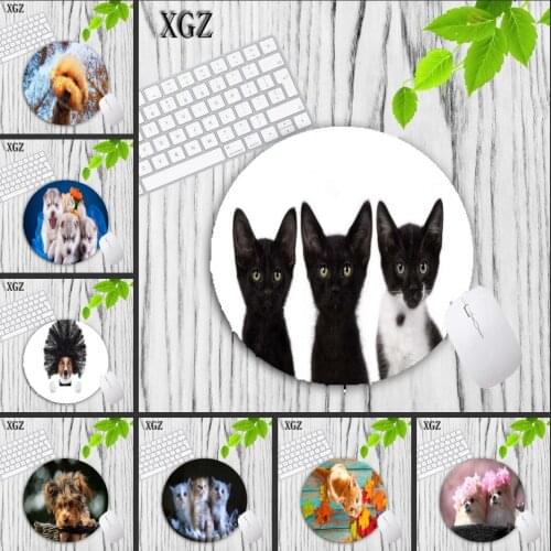XGZ Cartoon Animal Cute Dog Mouse Pad Round Mousepad Office Mice Rubber Home Computer Desk Table Mat Study Room PC 20X20 Cm
