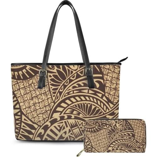 Best Sale Polynesian Traditional Tribal Style Print custom Women Handbags And Purses Tote Large Capacity Fashion Travel Handbag
