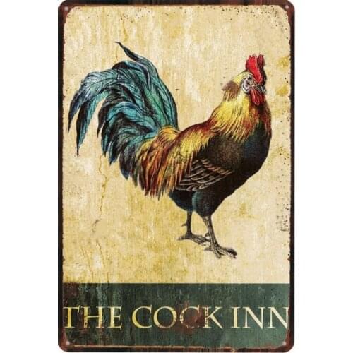 The Cock Inn Metal Tin Sign Vintage Plate Wall Pub Restaurant Home Art Decor Iron Poster Cuadros DU-1615
