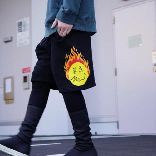 Palm Angels burning flame PA letter printing shorts for men and women loose and versatile beach shorts