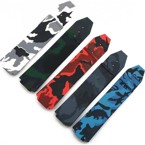 Mens rubber strap watch accessories for HUBLOT Hublot big explosion watch with sports waterproof silicone bracelet 17mmx25mm