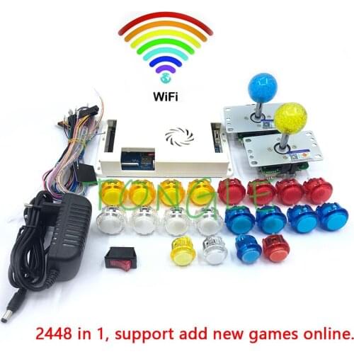 2 Player DIY Arcade Kit Pandora Game 3D 4018 in 1 2448 in 1 game board + 8 way joystick American Push Button for Arcade Machine