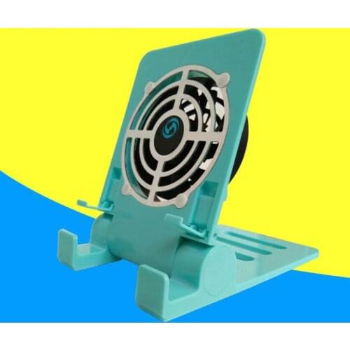 Portable Cell Phone Stand, Adjustable Angle Tablet Holder with USB Fan Cooling, Desk Cell Phone Stand, White, Black, Blue