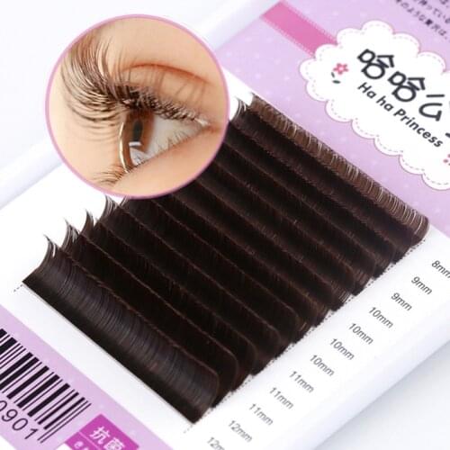 Brown Matte Ellipse flat eyelash extension split tips mink eyelash light weight ellipse lash individual soft eyelash extension