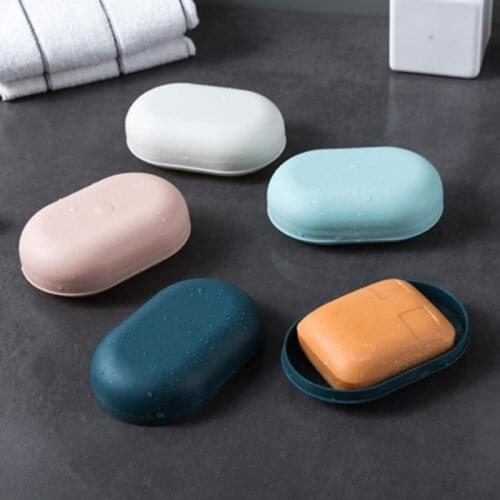 PP Plastic Soap Holder Leak Proof Portable Bathroom Accessory Oval for Travel Storage Box
