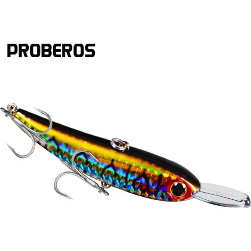 PROBEROS Minnow Fishing Lure 10cm-3.94" Artificial Bass 21.5g-0.76oz Baits 6# BKB Hook Hard Wobblers Tackle