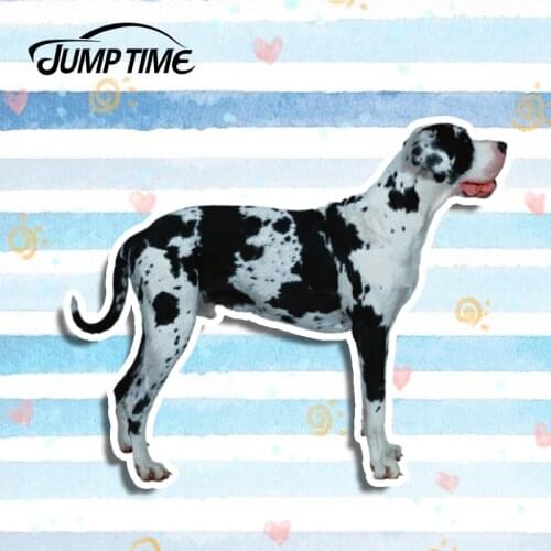 Jump Time 13cm x 10.7cm Pet Dog Car Sticker Dalmatian Decal Personality 3D Car Styling Vinyl Decal Waterproof DIY Accessories