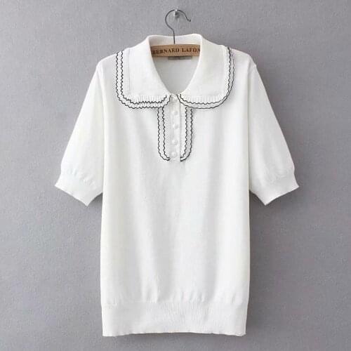 Plus Size White Black Knitted Summer Tshirts Oversized Slim Tops Large Size Ice Silk Simple Shirts