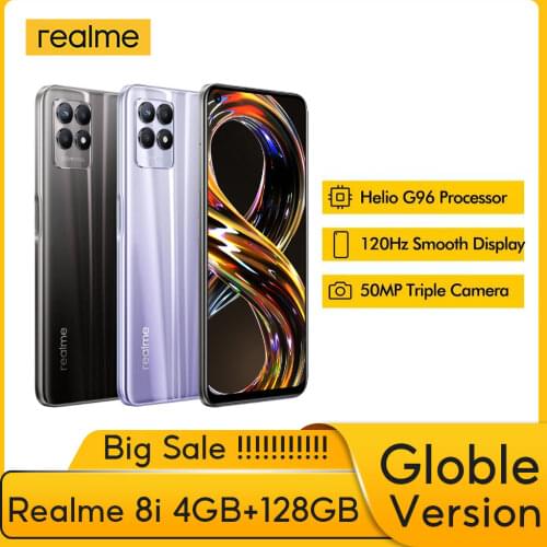 Realme 8 6GB RAM 128GB ROM EU Version 30W Charge Helio G95 6.4" AMOLED Display 64MP Camera 5000mAh Battery