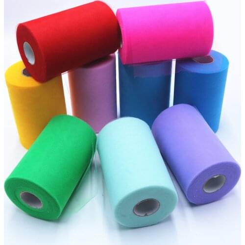 Tulle Roll 15cm 25/100Yard Organza Fabric Spool Tutu Party Birthday Gift Wrap Wedding Decoration Christmas Favors Event Supplies